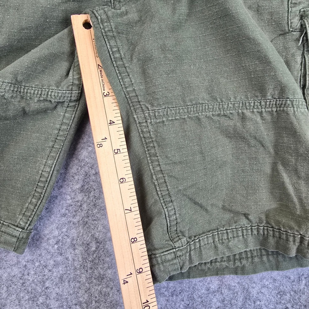 Stanley Cargo Shorts Mens 36 Olive Green Relaxed Fit Ripstop Utility Workwear - Picture 6 of 9